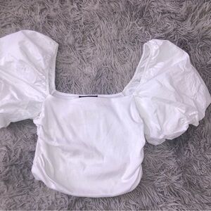 Elegant White Puff Sleeve Top